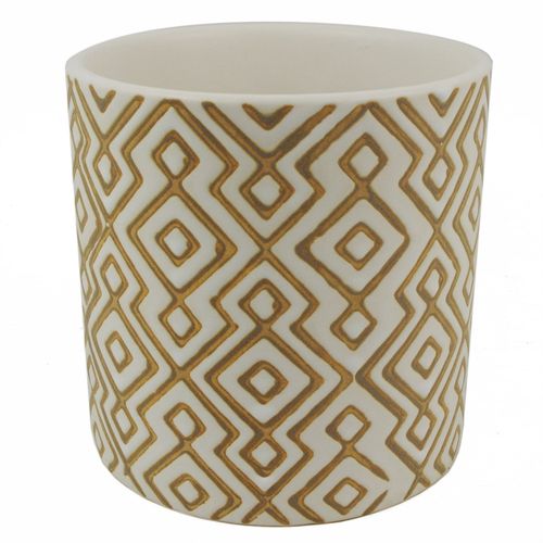 Grey Geometric Planter Plant Pot 12 x 12 x 12cm