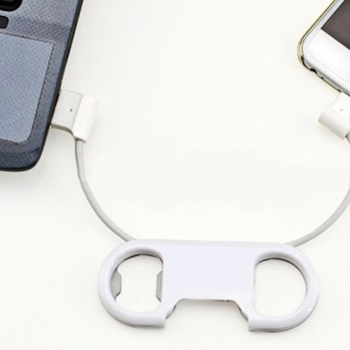 Portable Cable with Bottle Opener Micro USB or 8 Pin