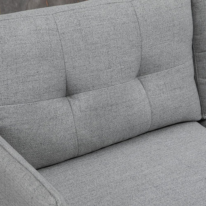 HOMCOM Modern Upholstered Two Seater Sofa - Grey | Bedroom & Living Room