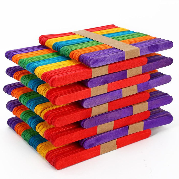 VINSANI Wooden Coloured Lolly Sticks