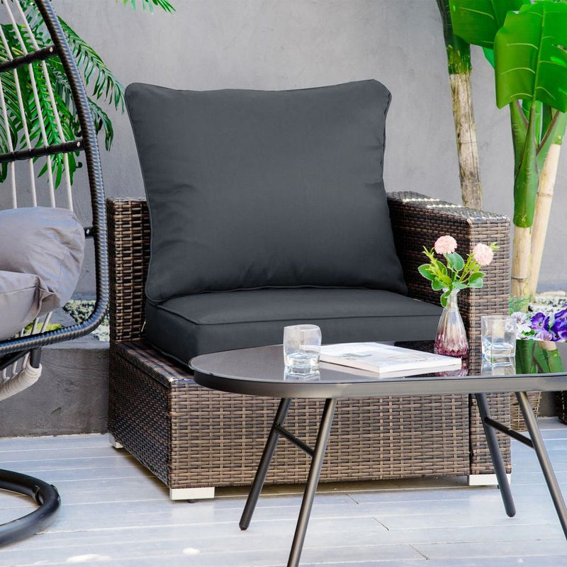 Outsunny Deep Seat Cushion Set - Grey, Removable/Washable Covers