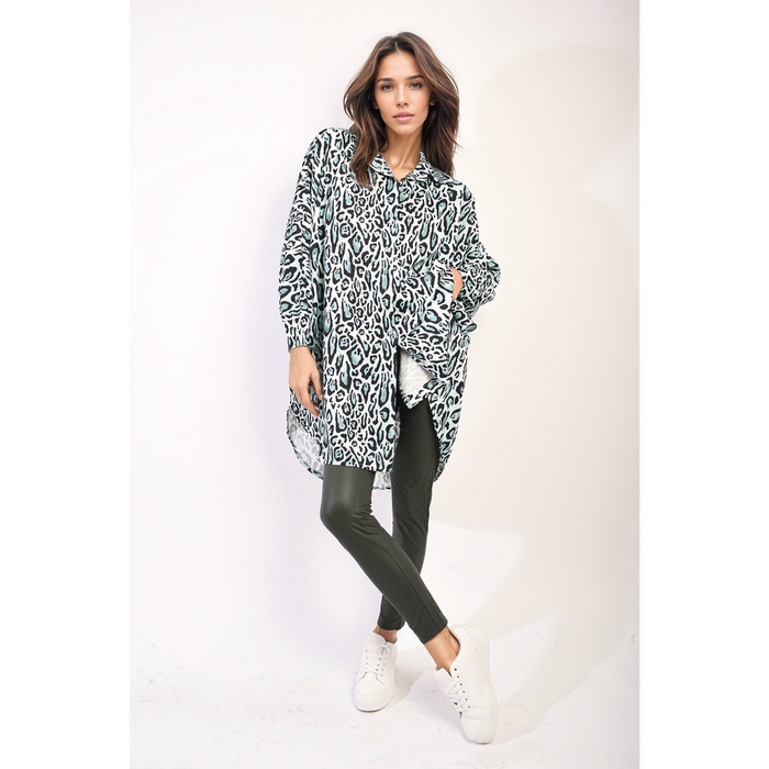 Emelia Oversized Leopard Print Shirt Dress - High-Quality & Versatile, Available in Multiple Colors