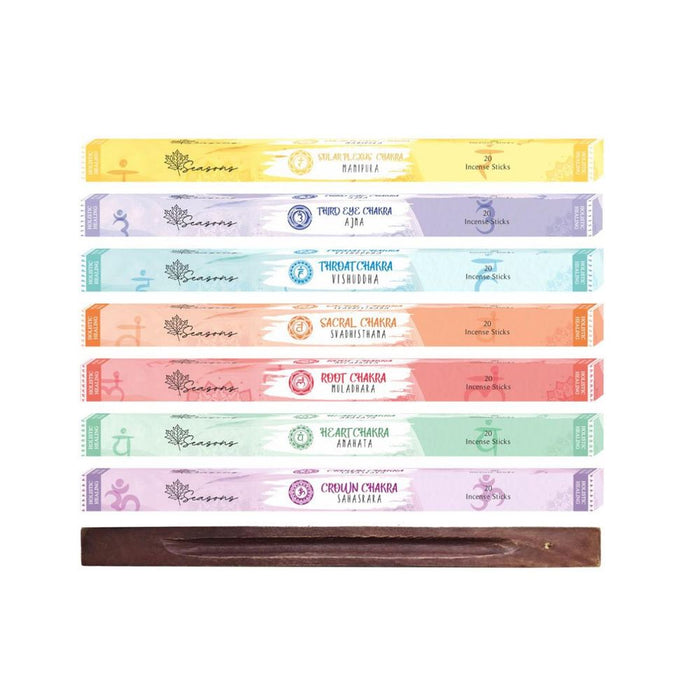 7 Chakra Gift Pack Incense Sticks with Free Burner - Holistic Healing for Mind, Body & Spirit