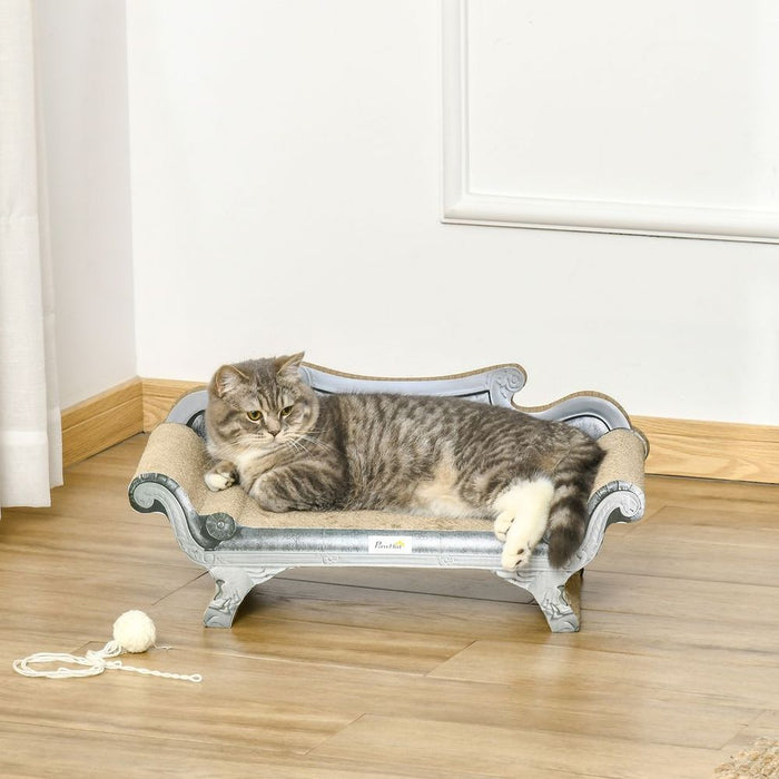 Premium Cardboard Scratcher Lounger Bed, Cat Scratching Board 60x29x26.5cm - Includes Catnip