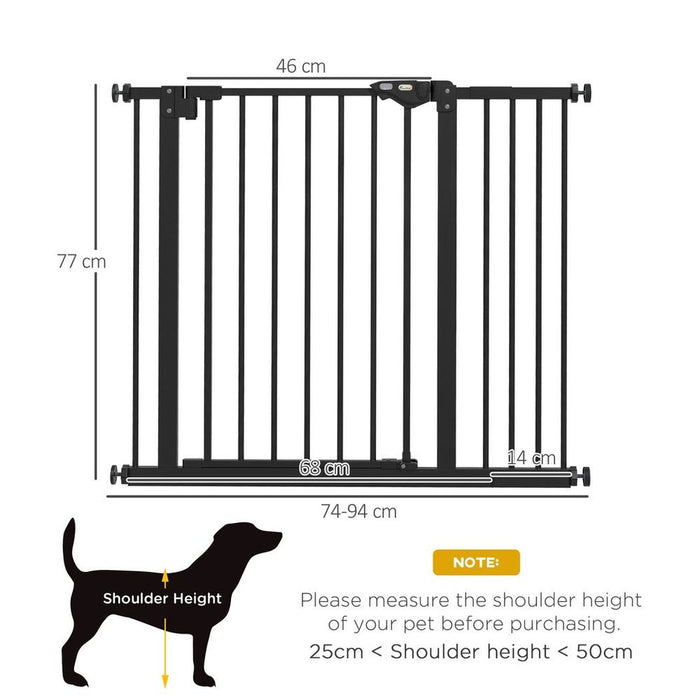 PawHut Adjustable Safety Gate - Keep Pets Safe with Extensions & Adjustable Screws