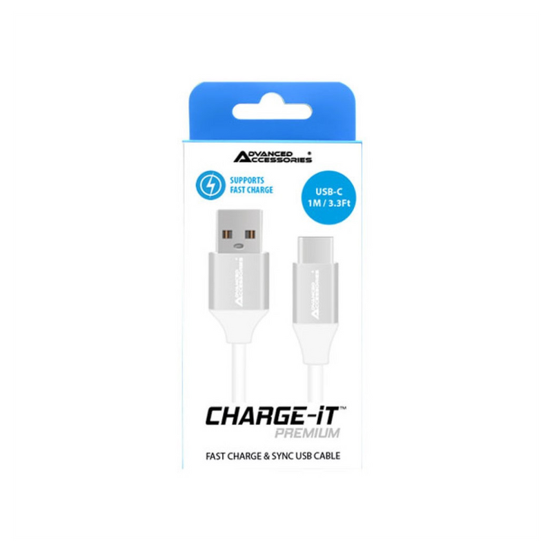 AA CHARGE-IT Premium USB-C Cable - Fast Charge - 1m - White