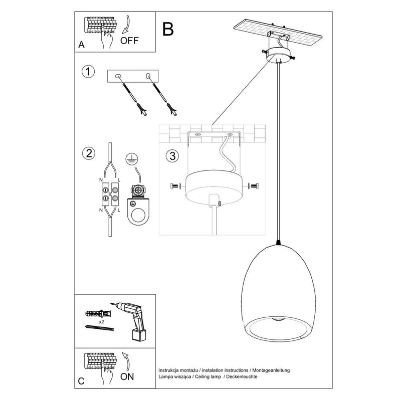 Flawiusz Ceramic Pendant Lamp - Modern Design - E27
