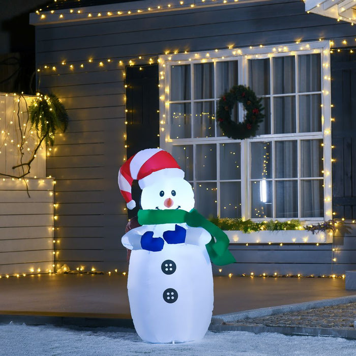 4ft Inflatable Standing Christmas Deco Large Waterproof Snowman LED Inflator