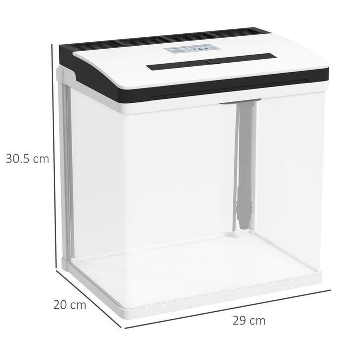 PawHut 13L Glass Fish Tank w/Filter, LED Lighting, Water Pump