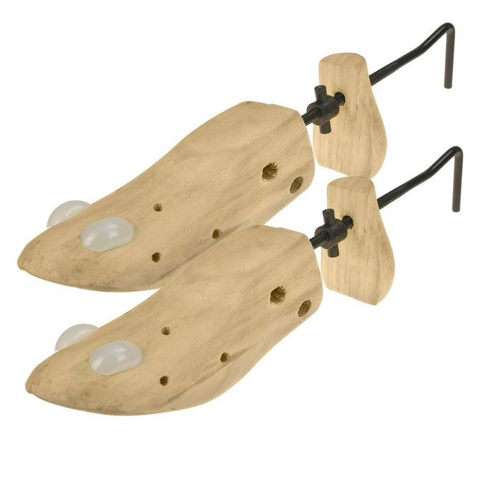 Premium Wooden Shoe Stretcher | MENS Size 6-12 | 2-Way Adjustable | Relieve Pain | Durable Wood | Free Corn Plastic Caps