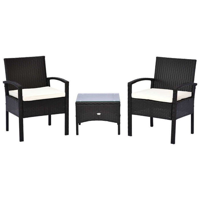 Premium Outdoor Rattan Bistro Set - Stylish 2 Seater Dining Table & Chair Combo