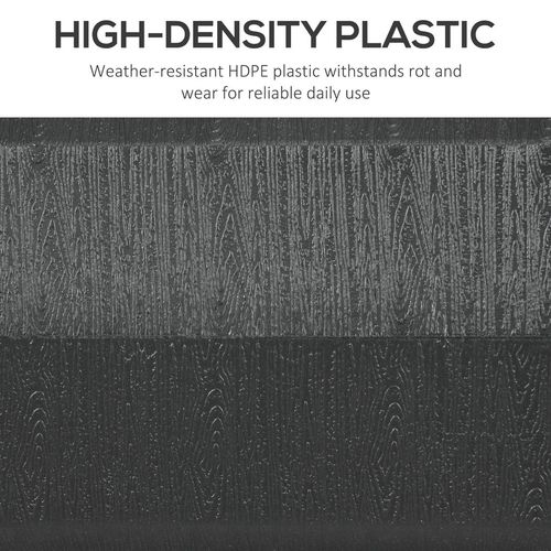 Square Umbrella Parasol Base with Wood Effect, Plastic Parasol Stand, Black