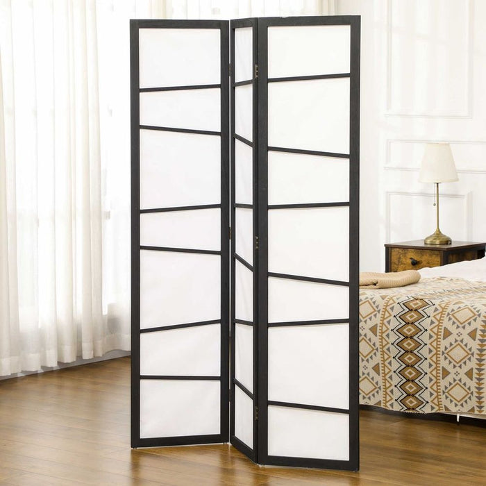 Premium HOMCOM 3 Panel Room Divider - Privacy Screen Protector with Wooden Frame - High Quality