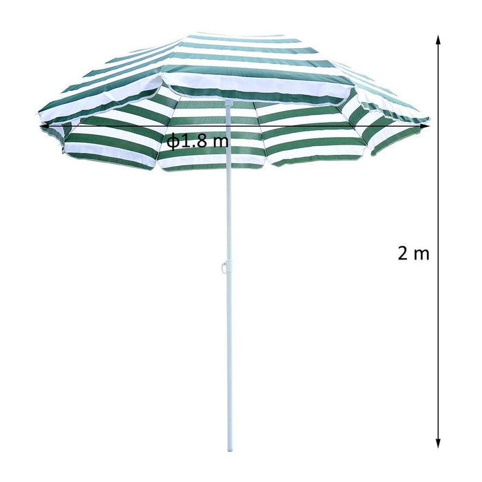 Large 1.8m Crank Umbrella - Sunshade for Patio, Garden, Beach - High-Quality Folding Parasol