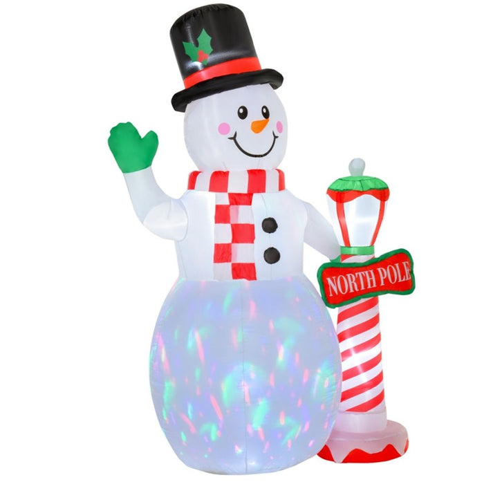 Inflatable Christmas Snowman with Street Lamp White 164W x 103D x 240Hcm