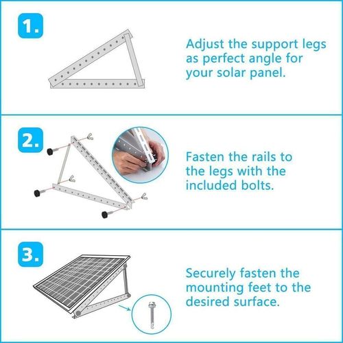 Solar Panel Brackets Adjustable Angle Mounting Frame Shed Boat Ground Mount L