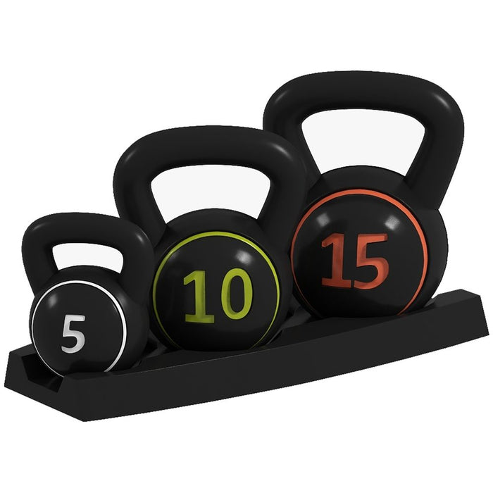 SPORTNOW Set of 3 Kettlebell Weights + Storage Tray, 2.2kg, 4.5kg, 6.8kg: Transform your workout routine now!