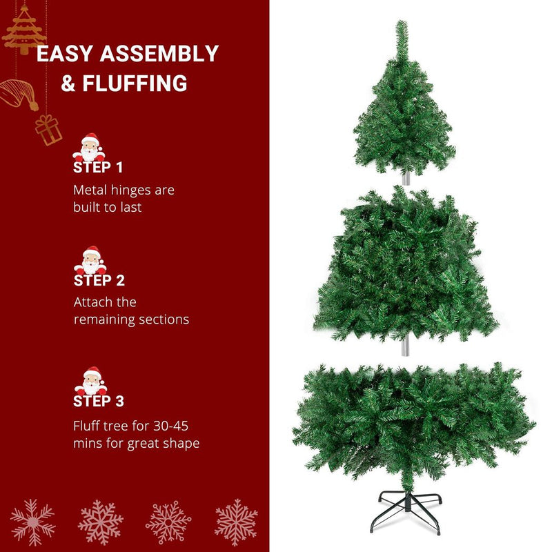 6FT Christmas Tree with 550 Branches PVC Artificial