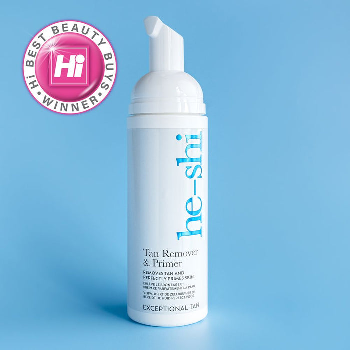 He-Shi Tan Remover & Primer 150ml - Exfoliating Foam for Fake Self Tan