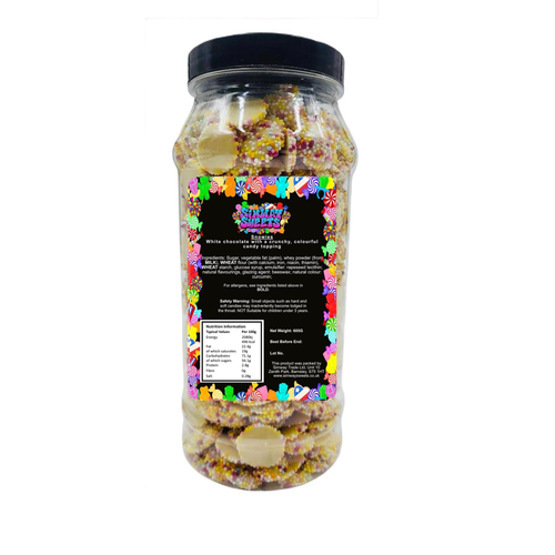 White Chocolate Jazzies Snowies Retro Sweets Gift Jar - 605g