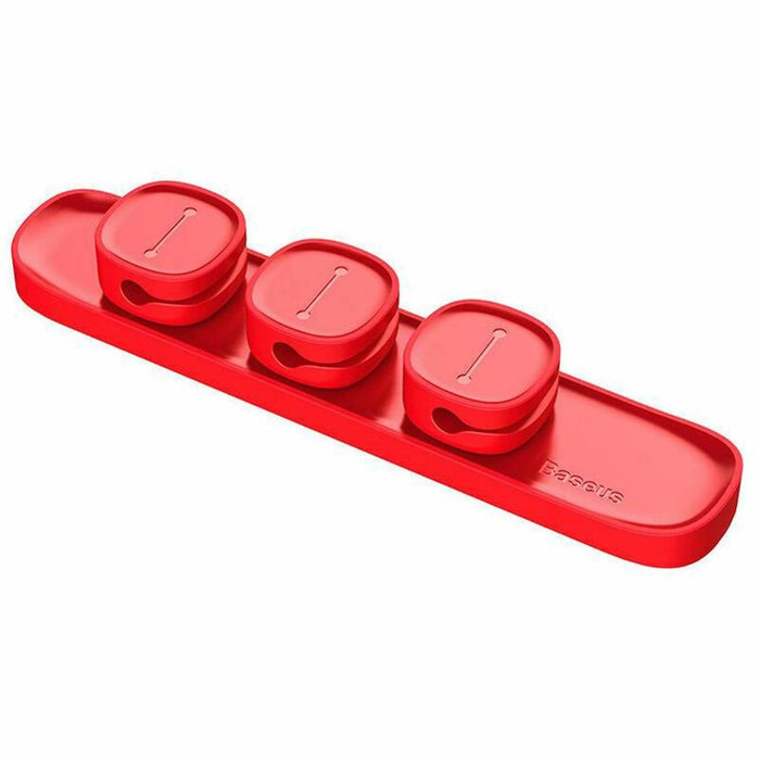 AQUARIUS Universal 3 Magnetic USB Cable Organizer, Red