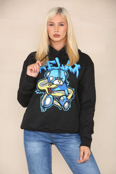 Ladies Oversized Hoodie With Relax Graphics