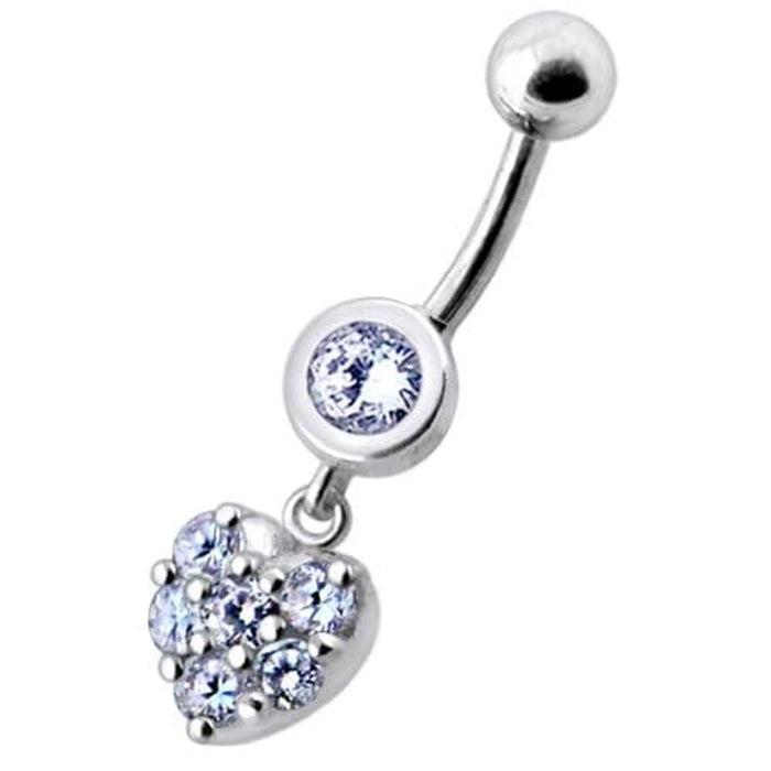 Fancy  Heart Dangling Navel Ring Body jewelry