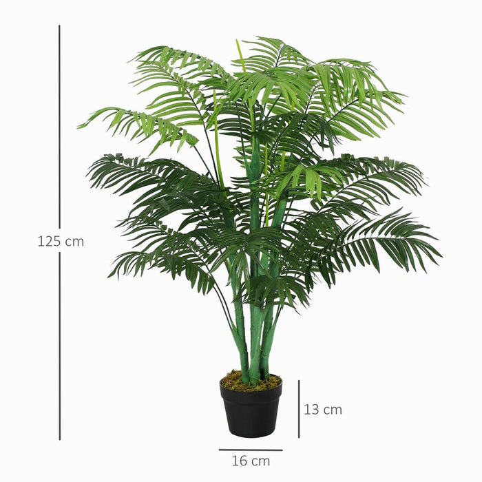 Premium Quality Artificial Palm Tree - 18 Leaves, Fake Tropical Plant 125cm