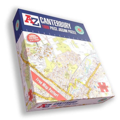 A to Z Map of Canterbury 1000 Piece Jigsaw Puzzle