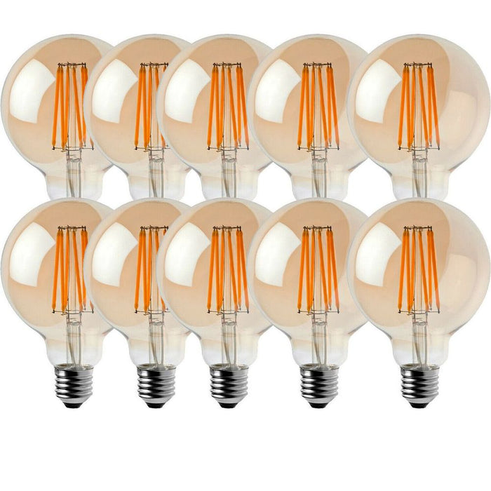 10 Pack Dimmable LED Edison Vintage Amber Glass Light Bulbs - E27 Base, Warm white 2700K, High Quality, Long Lasting