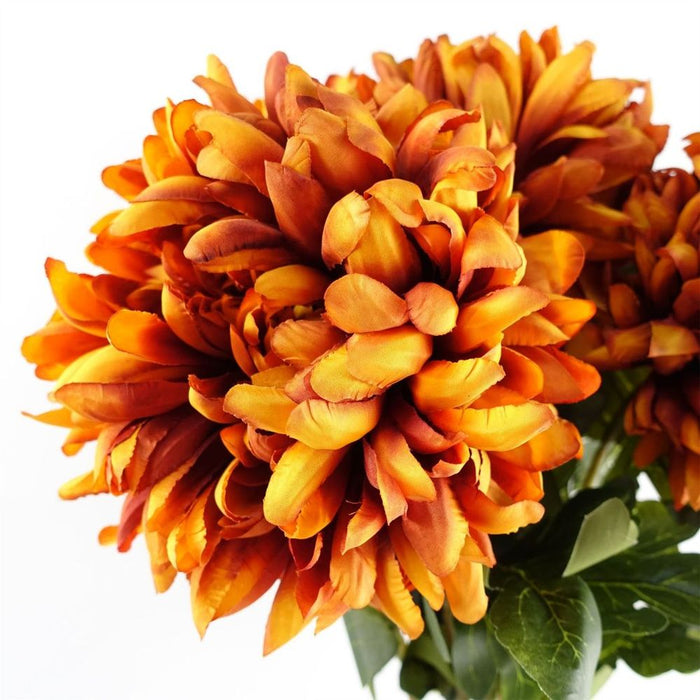 6-Pack Orange XL Chrysanthemums - 75cm Silk Flower Arrangements