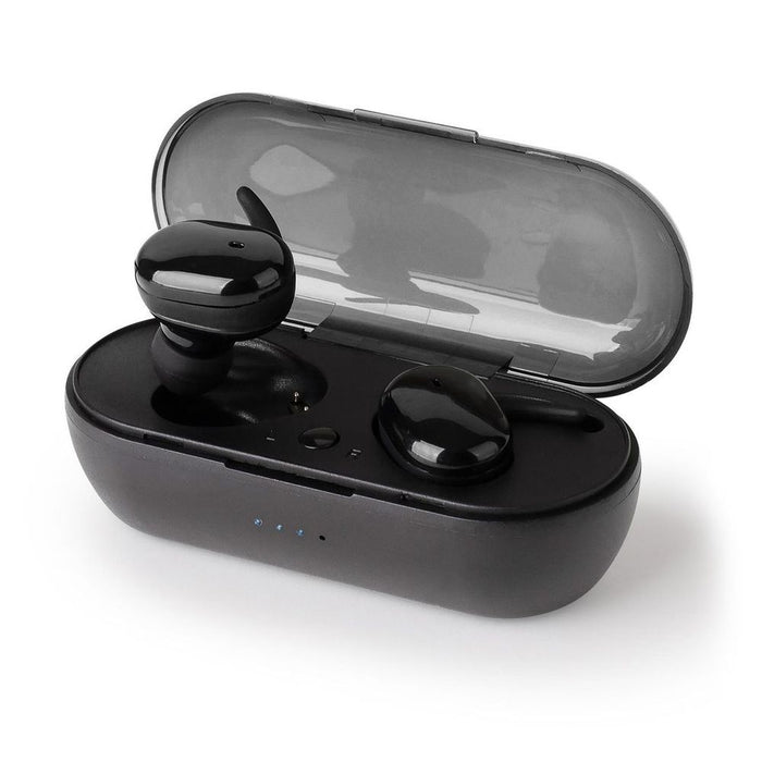 Vybe TWS Sports Earbuds - 3H Playback, Charging Case & LED Indicator - Black