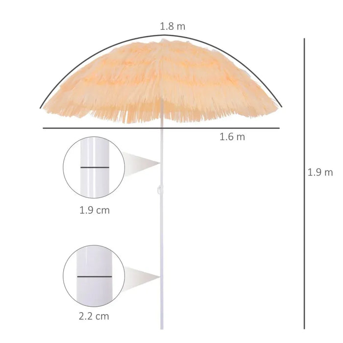 Premium Hawaii Sun Umbrella - Hawaiian Style, Adjustable & Portable - Perfect for Patio, Garden, Beach