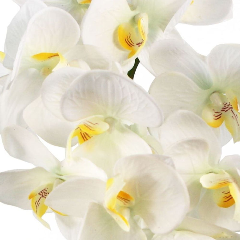 52cm Artificial Orchid Large - White / Gold