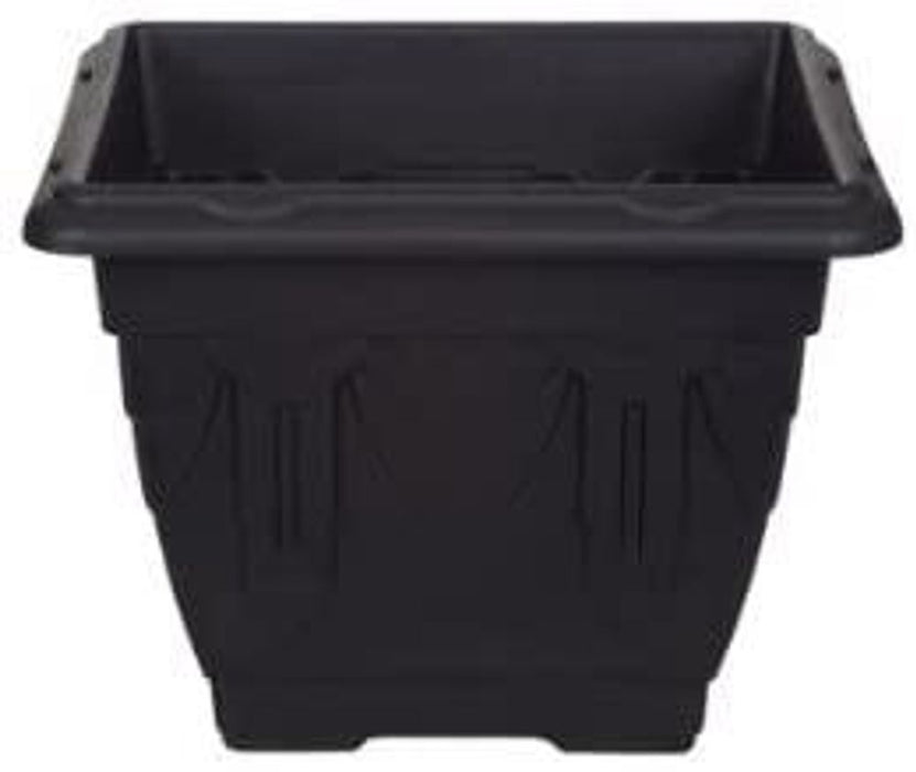 Whitefurze G02044 38cm Square Venetian Planter - Black