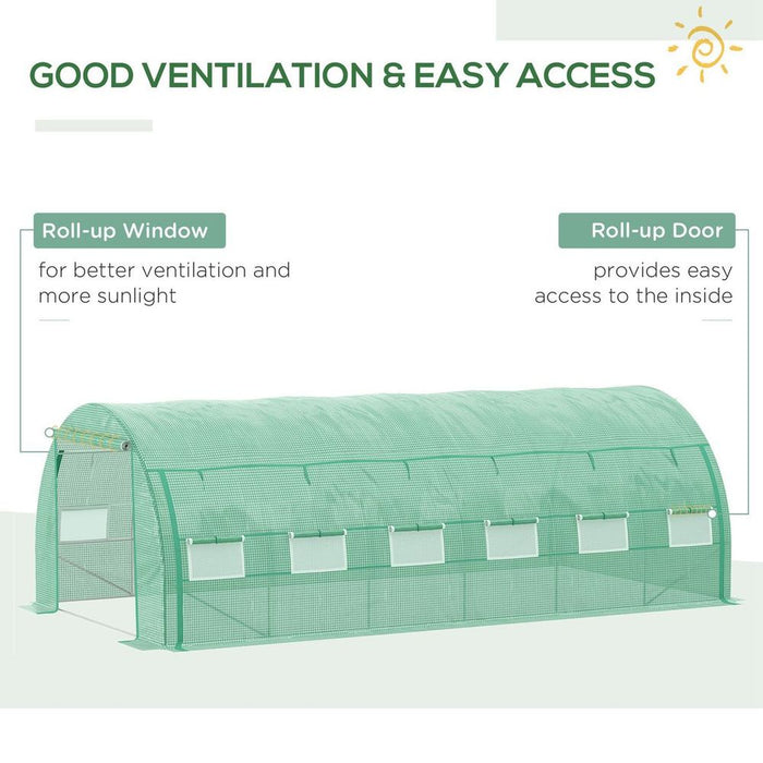 Premium Steel Frame Greenhouse Tent - 6x3x2m - Durable Polyethylene Cover - Optimal Ventilation