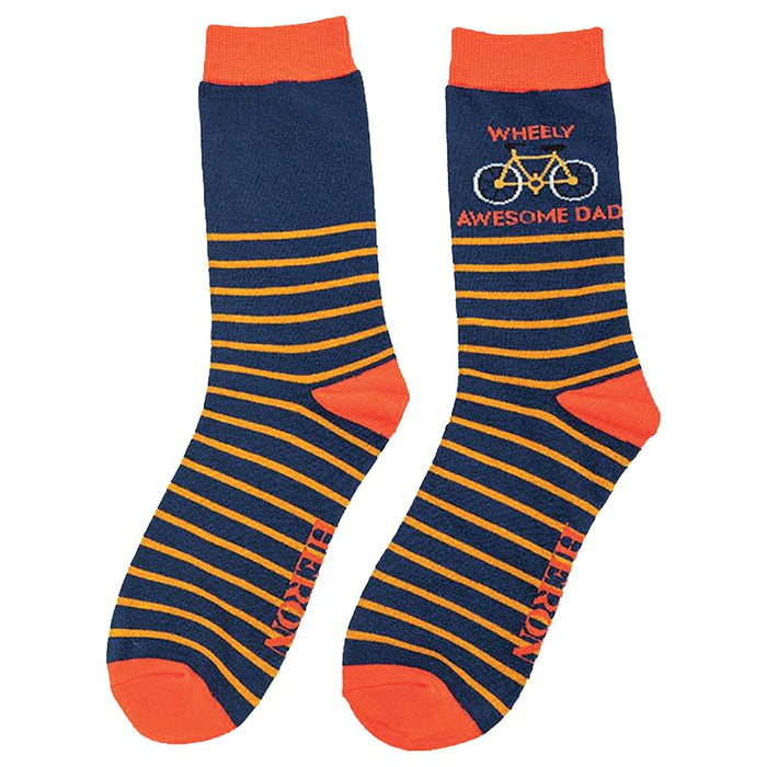 Mr Heron Wheely Awesome Dad Parent Socks