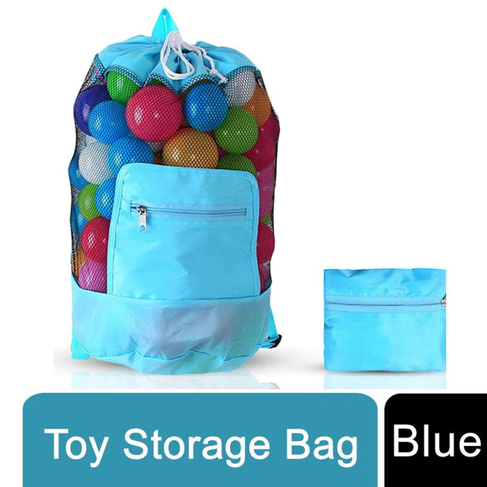 Doodle Toy Storage Bag & Play Mat - Blue. Keep Toys Neat & Organized. Durable Nylon. Portable. Perfect for Travel.