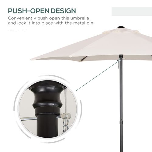 1.96m Parasol Patio Umbrella, Cream White