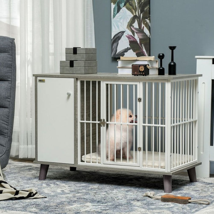 PawHut Dog Crate Furniture, Indoor Dog Kennel Side End Table, 98x48x70.5 cm