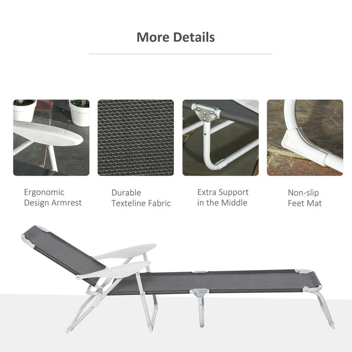 Ultimate Comfort Reclining Lounge Chair: 4-Level Backrest, Grey