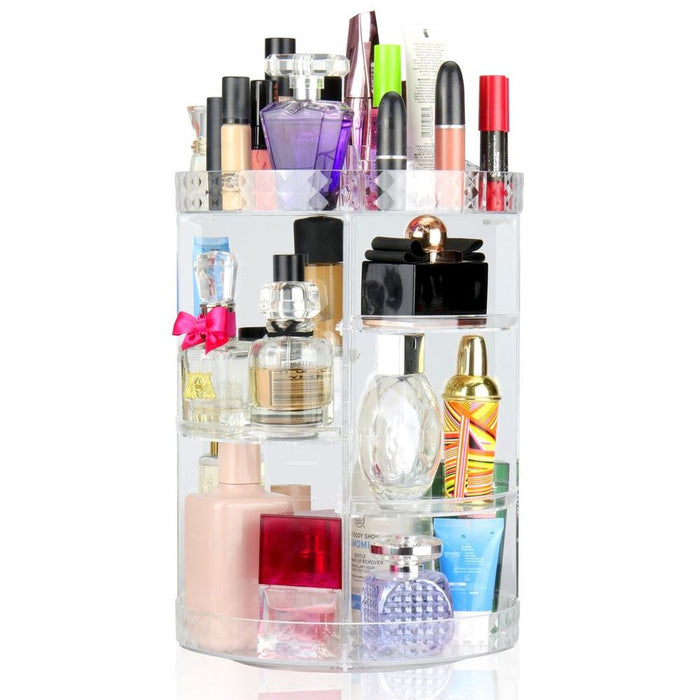 360° Rotating Makeup Organiser | Stylish & Durable Cosmetic Storage