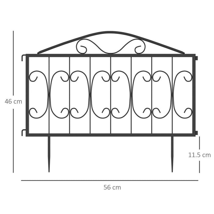 Stylish Metal Garden Fence - Elegant Decorative Border Edging