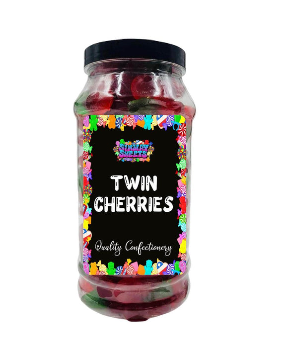 Twin Cherries Gummy Jelly Jar - Gift-Worthy Retro Sweets, Best Quality - Fast Delivery - Stocked