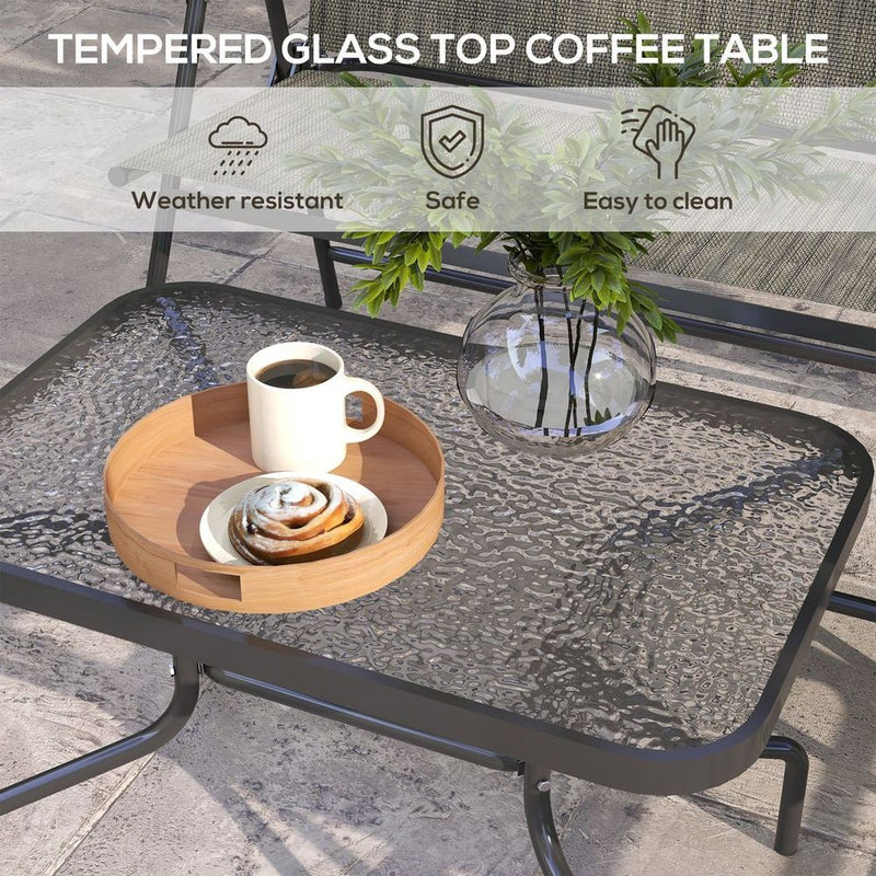 Outsunny Patio Furniture Set: Garden Table, Foldable Chairs, Loveseat - High Quality & Stylish Design