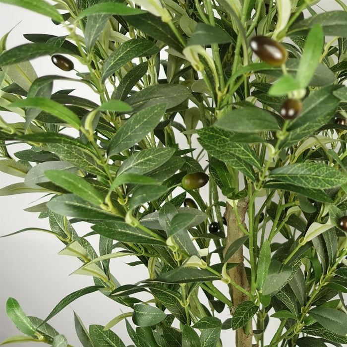 Premium Artificial Olive Tree - Realistic, 160cm Tall, 1296 Leaves, 72 Olives