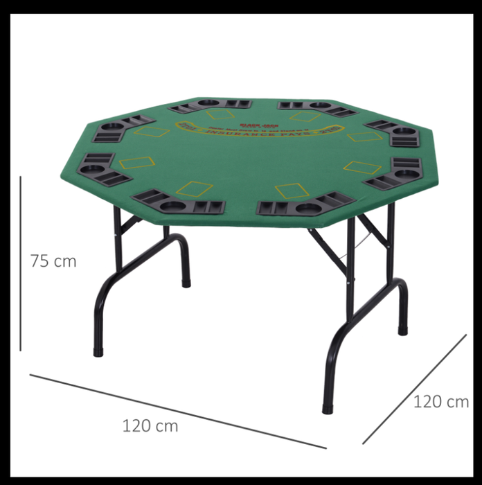 High-quality Folding Poker Table with Cup Holders & Chip Tray - HOMCOM