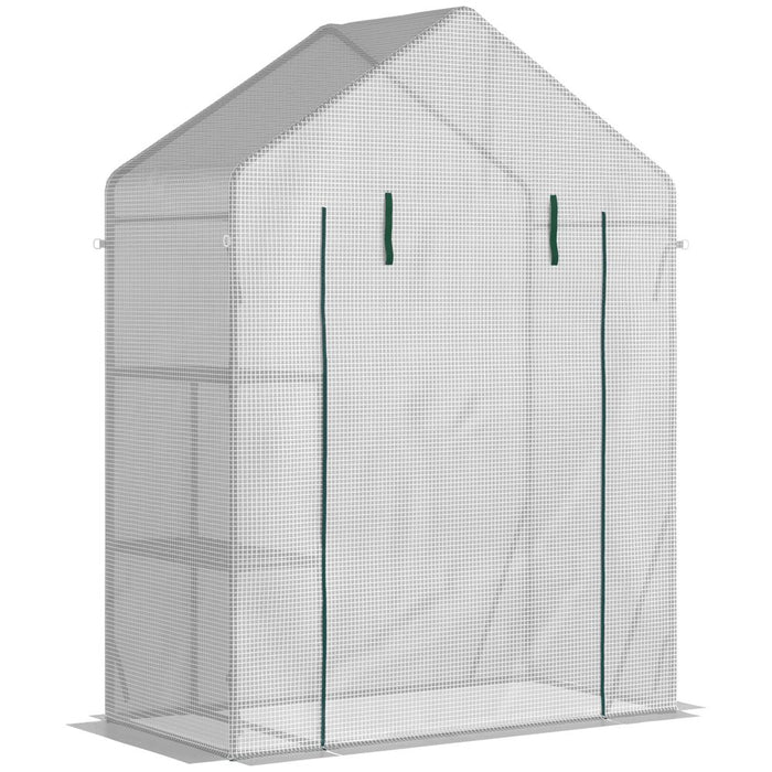 Outsunny Portable Greenhouse w/ Shelf - Extend Growing Season, Protect Plants from Cold & Birds