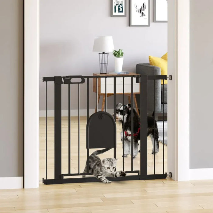 Extra Wide Pet Safety Gate, Stair Fit, Double Locking, Black