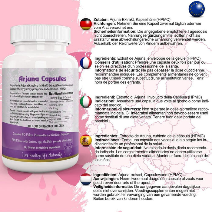 Arjuna Capsule - Guardian of the Heart, Sacred Herb with Bioactive Compounds for DNA Protection & Energy Production